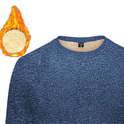 Sweat-shirt col ras du cou doublé polaire pour homme