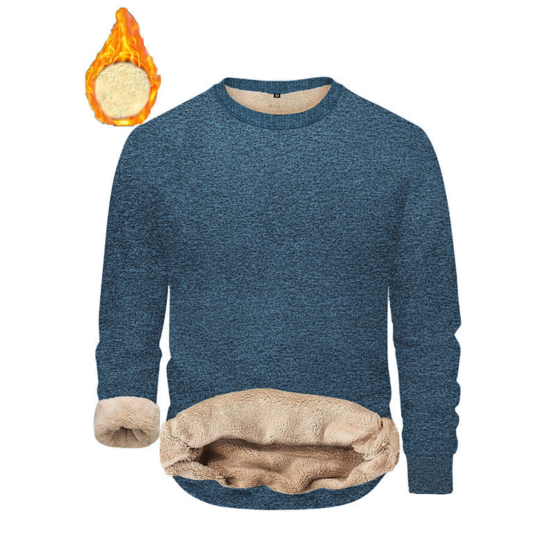 Sweat-shirt col ras du cou doublé polaire pour homme