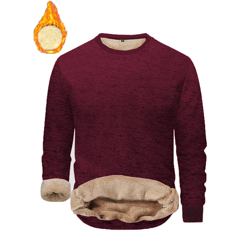 Sweat-shirt col ras du cou doublé polaire pour homme