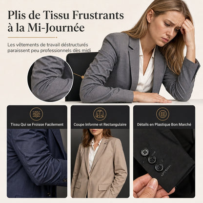 Blazer ajusté pour femme à col montant