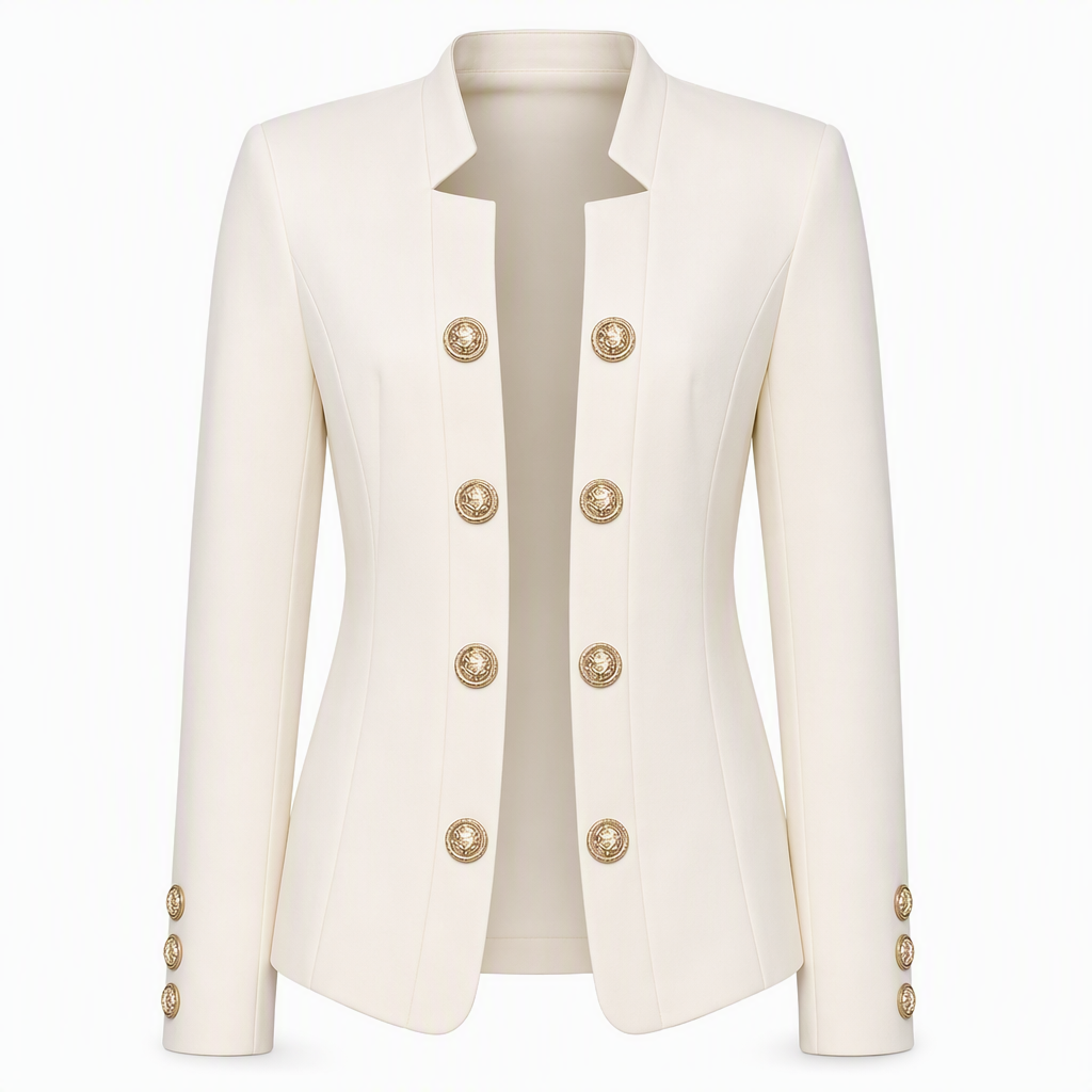Blazer ajusté pour femme à col montant
