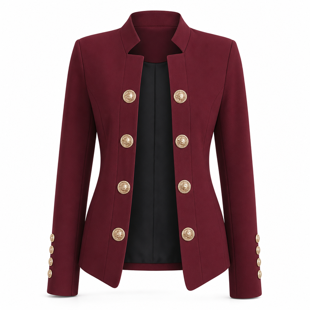 Blazer ajusté pour femme à col montant