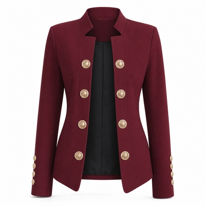 Blazer ajusté pour femme à col montant