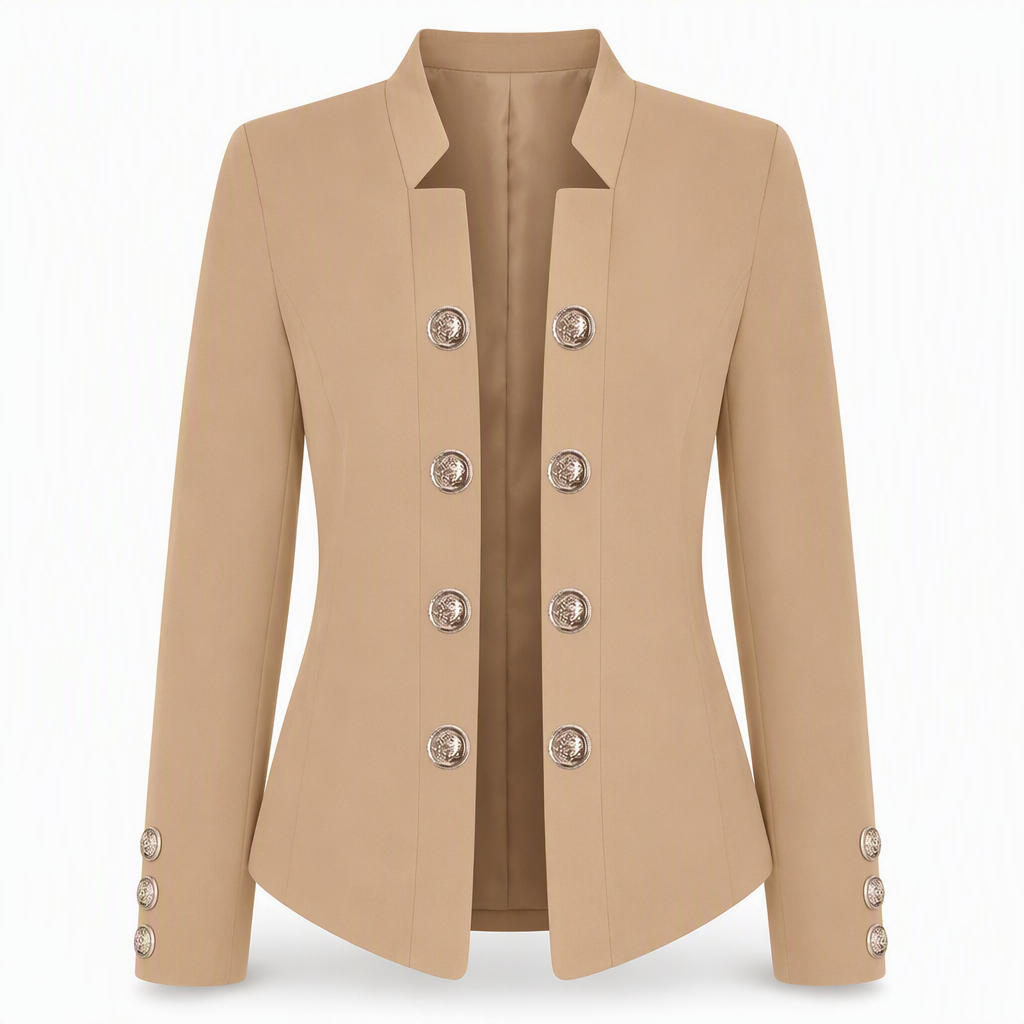 Blazer ajusté pour femme à col montant