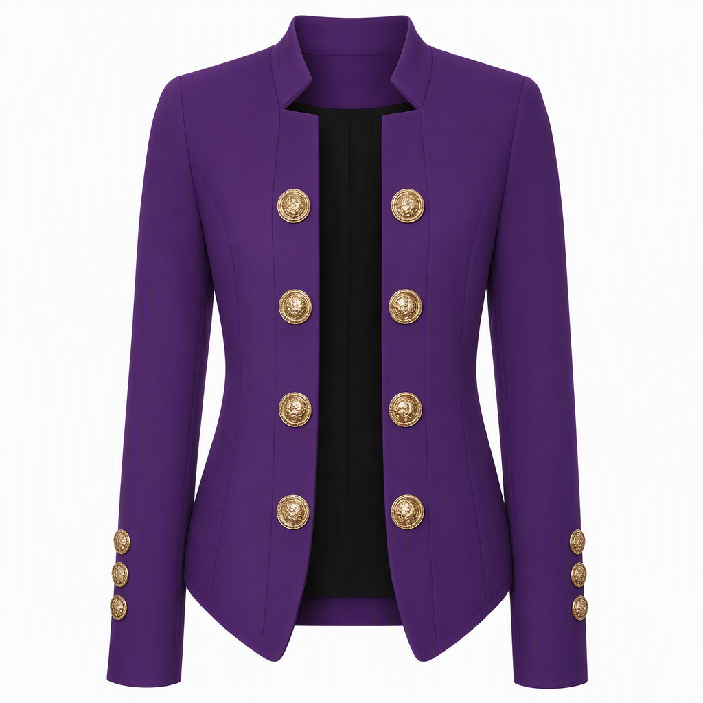 Blazer ajusté pour femme à col montant