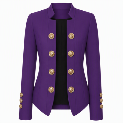 Blazer ajusté pour femme à col montant