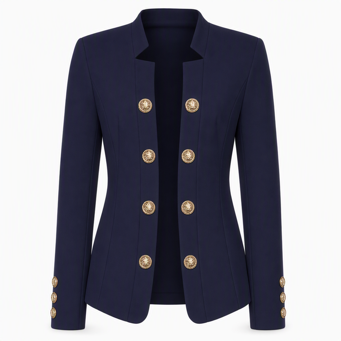 Blazer ajusté pour femme à col montant