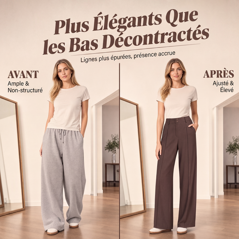 Pantalon large à taille haute pour femme