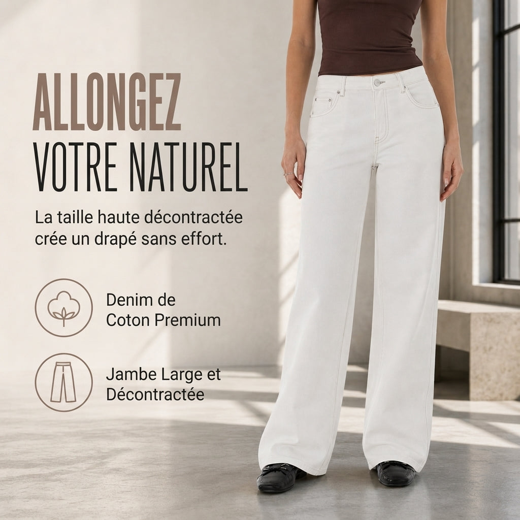 Jeans larges rétro taille haute pour femmes