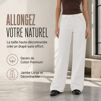 Jeans larges rétro taille haute pour femmes