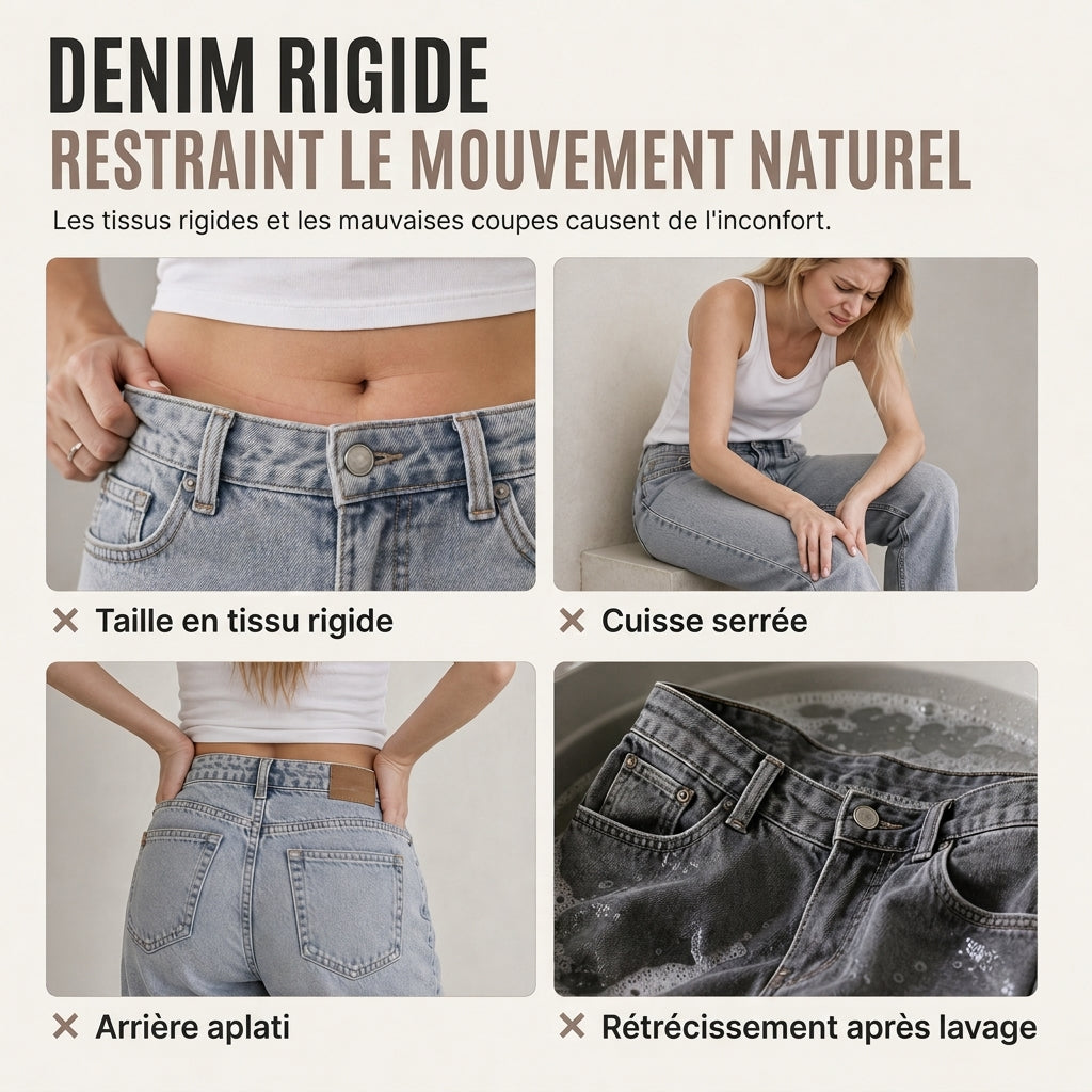Jeans larges rétro taille haute pour femmes