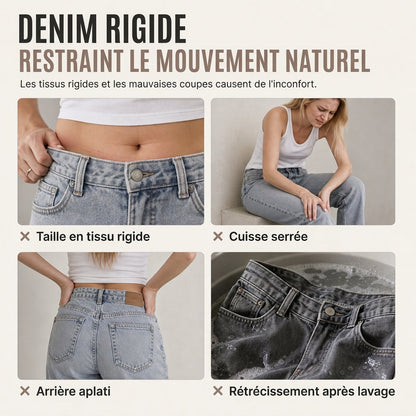 Jeans larges rétro taille haute pour femmes