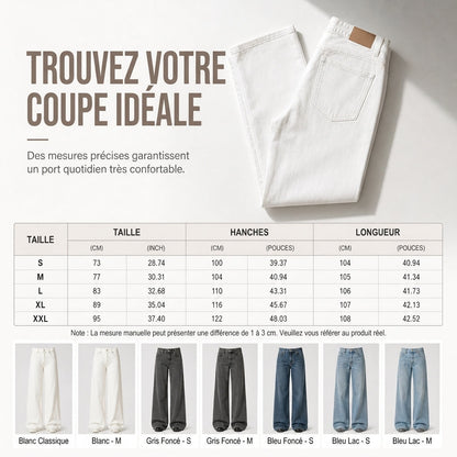 Jeans larges rétro taille haute pour femmes