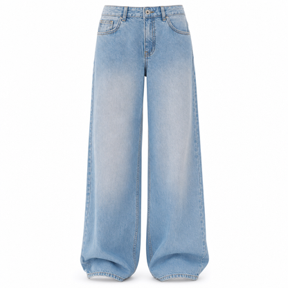Jeans larges rétro taille haute pour femmes