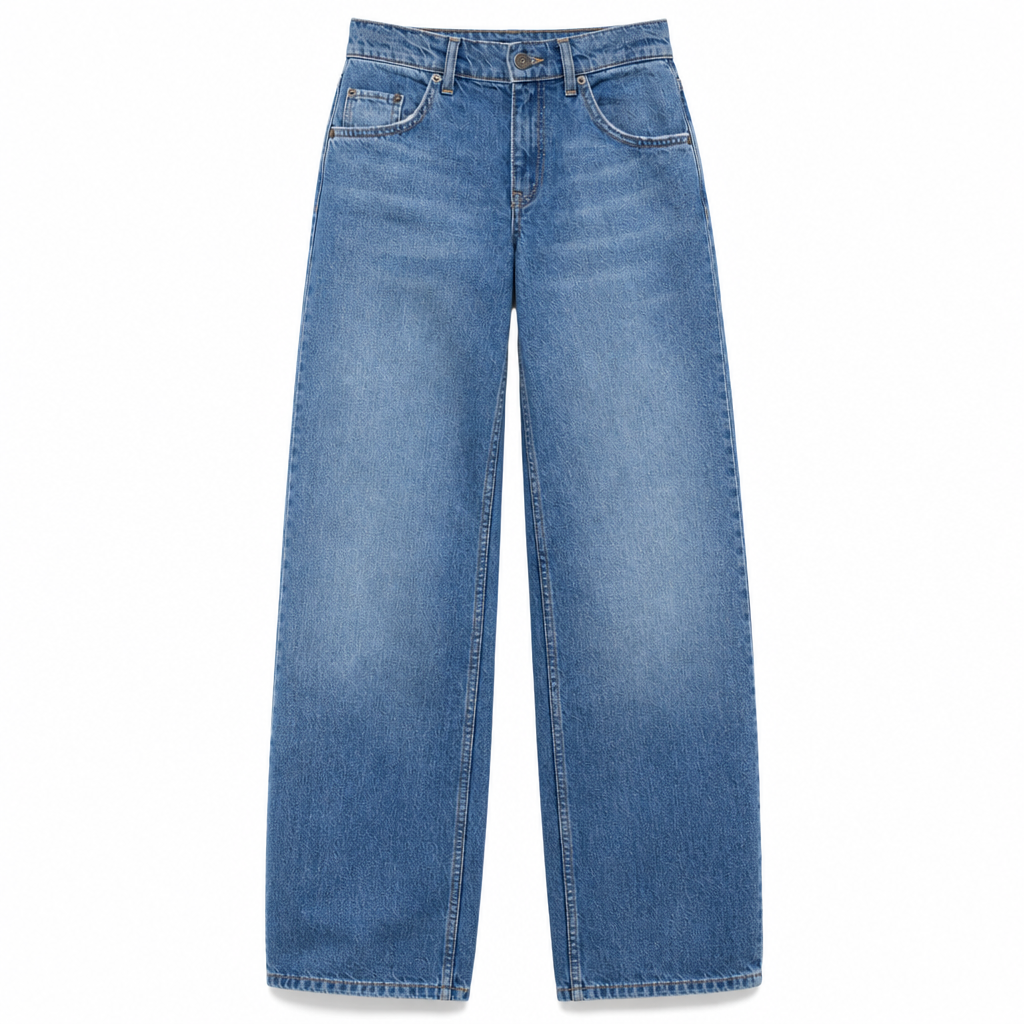 Jeans larges rétro taille haute pour femmes