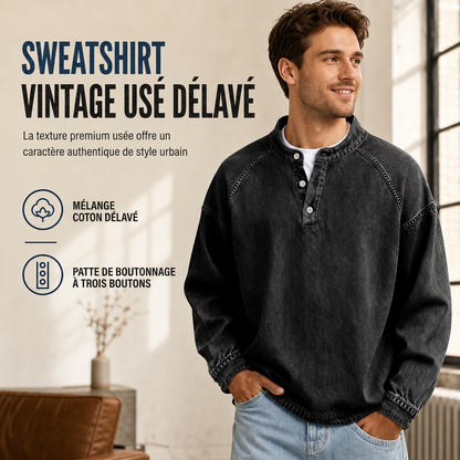 Sweat décontracté vintage oversize pour homme