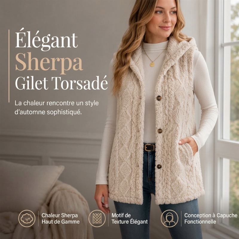 Gilet à capuche doux et chaud pour femme