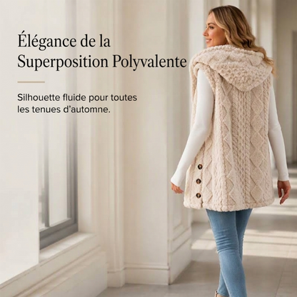 Gilet à capuche doux et chaud pour femme