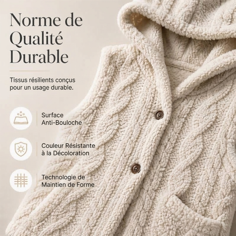 Gilet à capuche doux et chaud pour femme