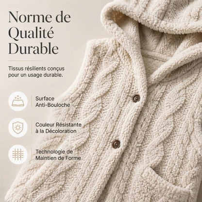 Gilet à capuche doux et chaud pour femme