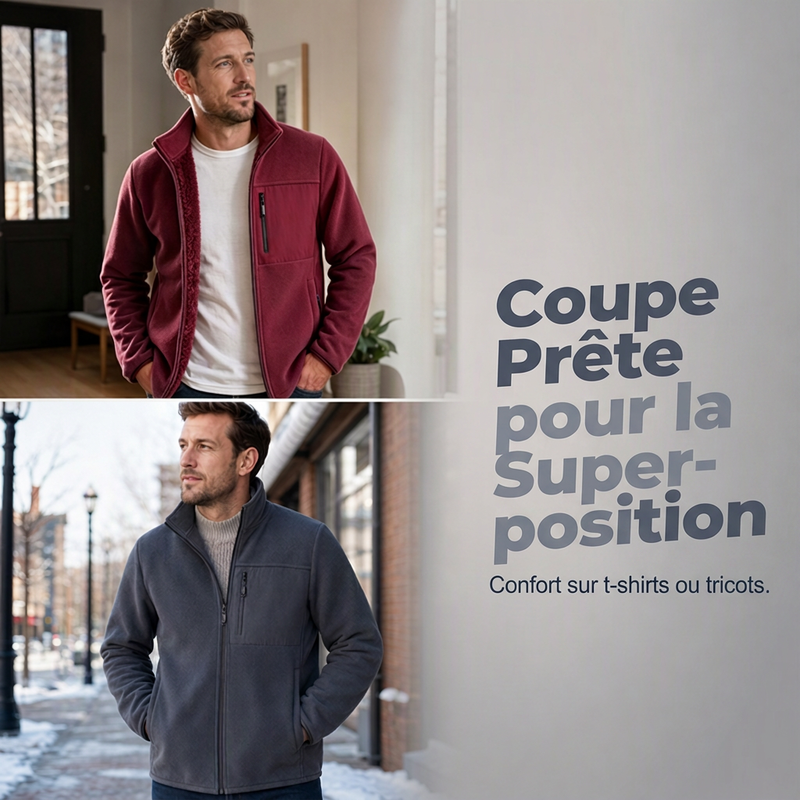 Veste zippée en polaire épaisse unisexe