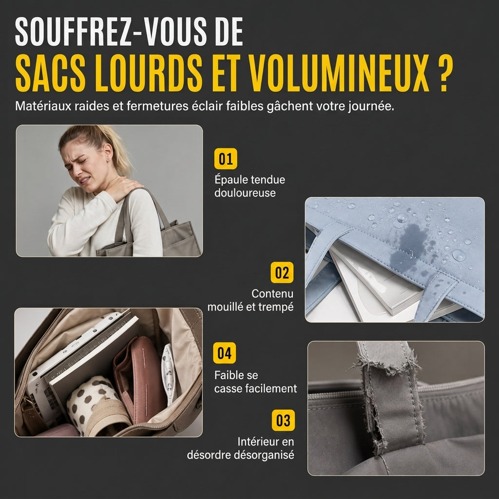 Sac fourre-tout décontracté en nylon à grande capacité