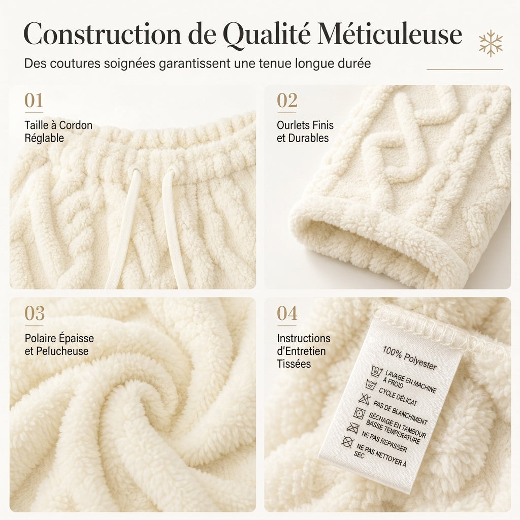 Pantalons de détente décontractés pour femme doublés de flanelle chaude