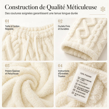 Pantalons de détente décontractés pour femme doublés de flanelle chaude