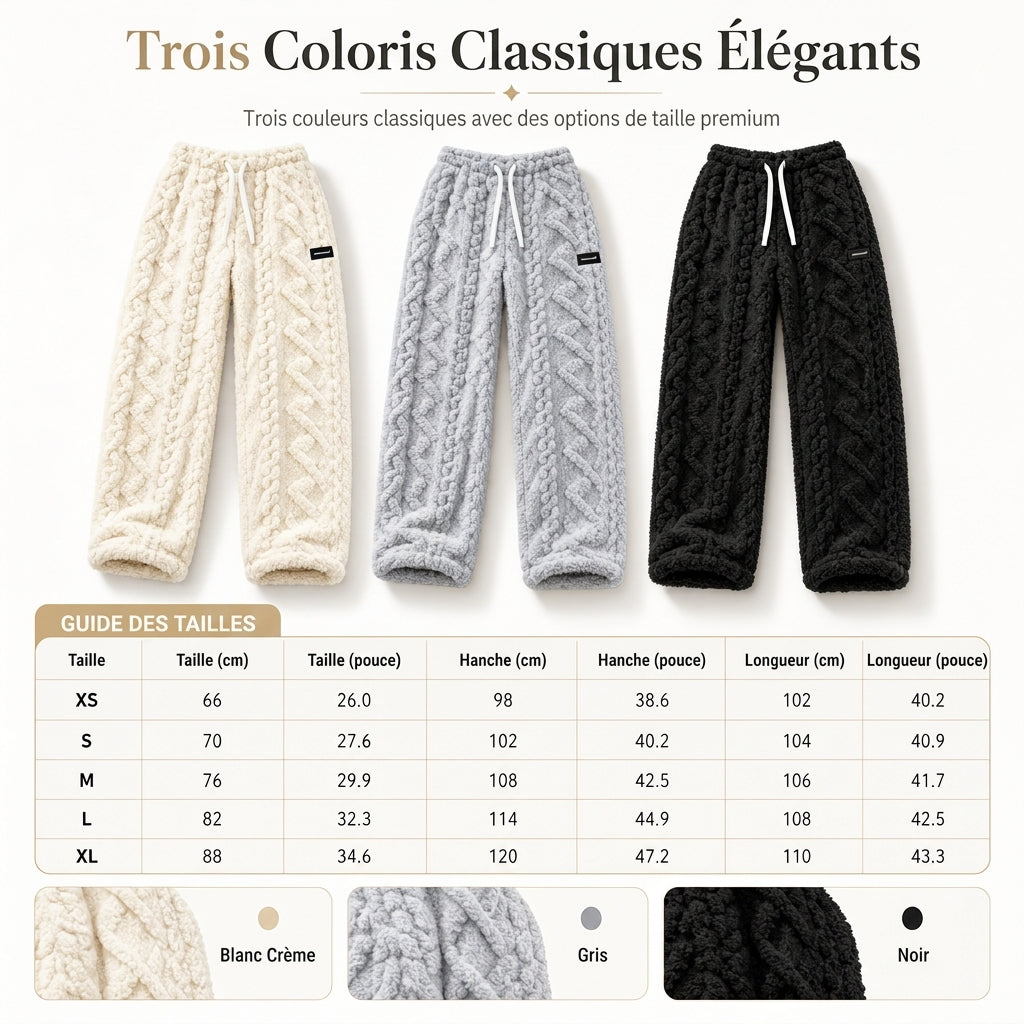 Pantalons de détente décontractés pour femme doublés de flanelle chaude