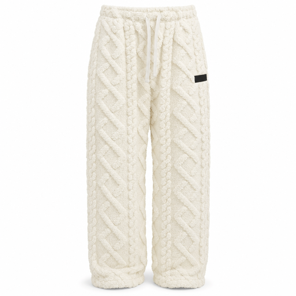 Pantalons de détente décontractés pour femme doublés de flanelle chaude