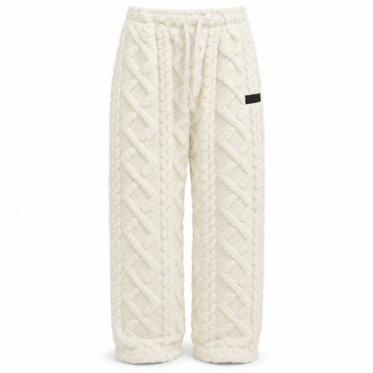 Pantalons de détente décontractés pour femme doublés de flanelle chaude