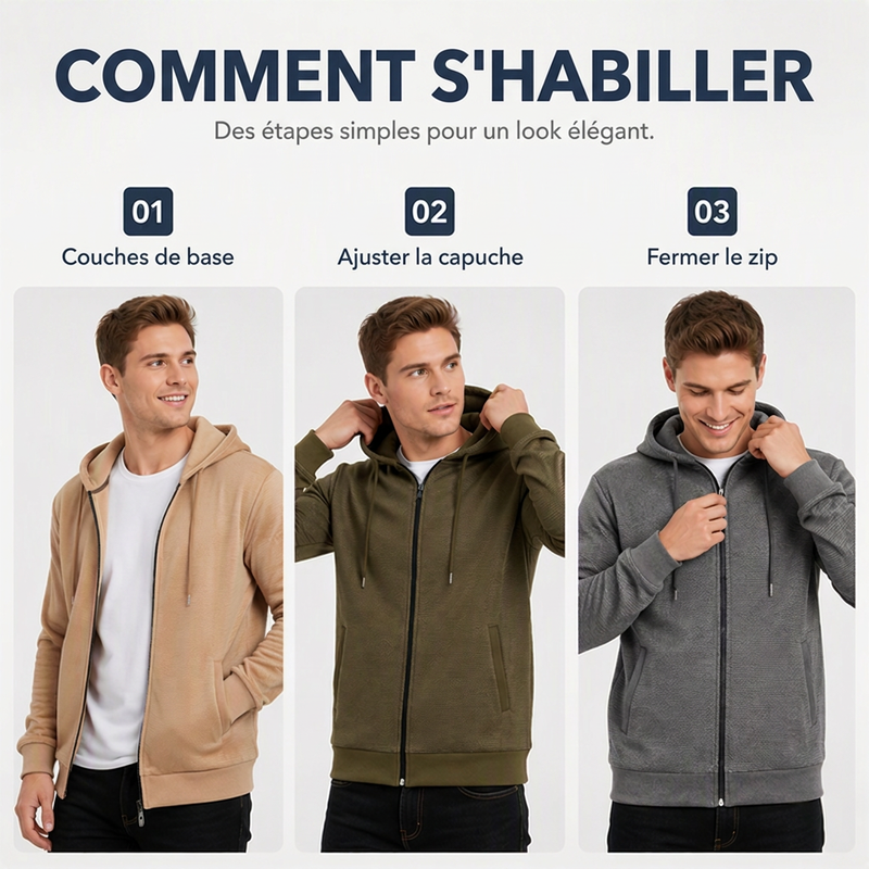 Veste à capuche pour homme à motif ananas et grille