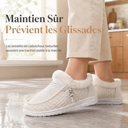 Chaussures en coton pelucheux chaudes pour femme