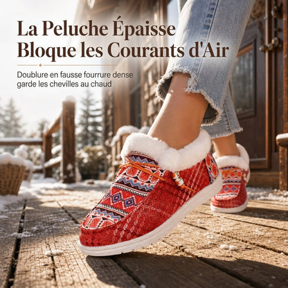 Chaussures en coton pelucheux chaudes pour femme