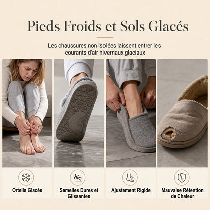 Chaussures en coton pelucheux chaudes pour femme