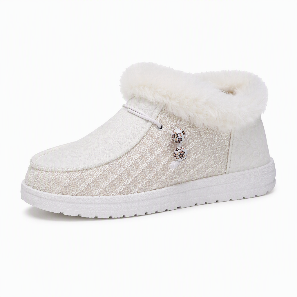 Chaussures en coton pelucheux chaudes pour femme