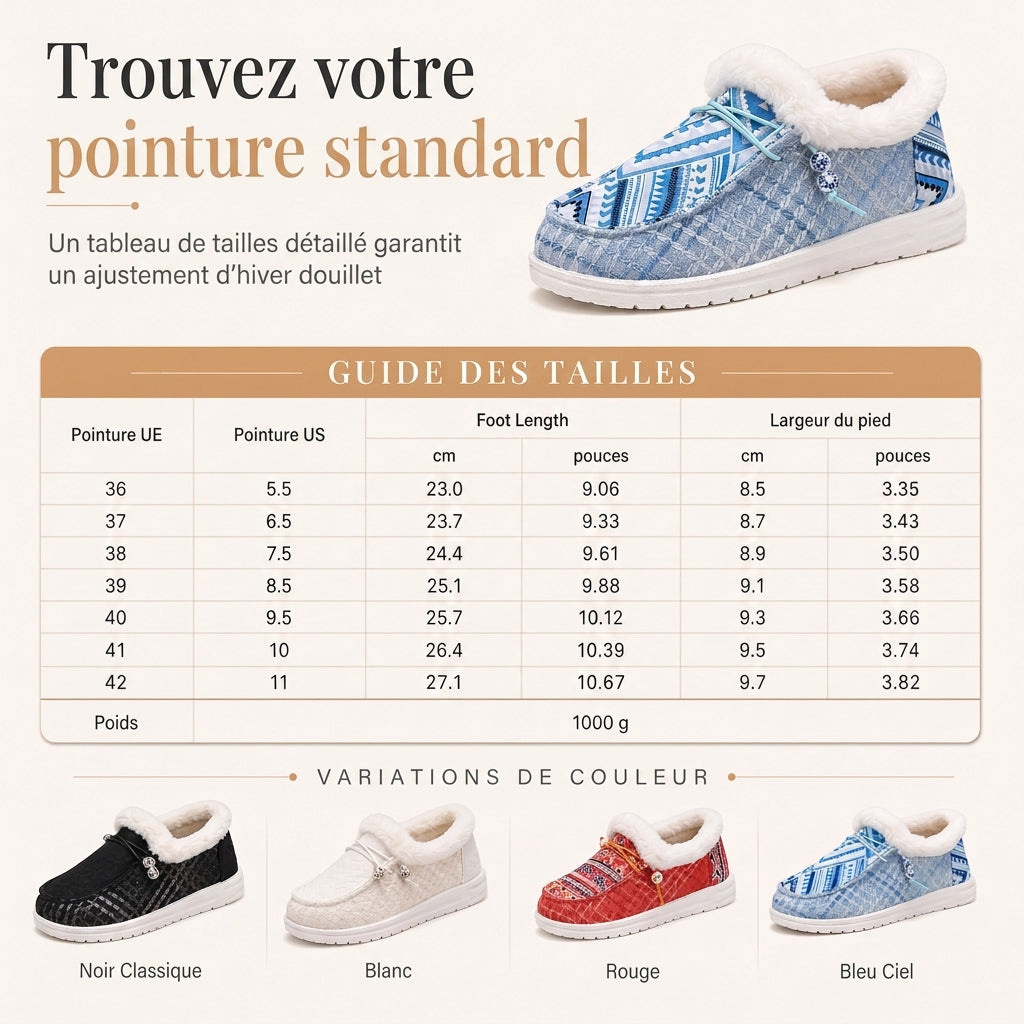 Chaussures en coton pelucheux chaudes pour femme