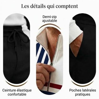 ⏰🔥OFFRE LIMITÉE : -50 % ET LIVRAISON GRATUITE !🔥PLUS DE 50 000 EXEMPLAIRES VENDUS !🧵 Ensemble pour homme : sweat à imprimé graphique et pantalon – Un style streetwear audacieux. Un confort absolu pour se détendre ou faire ses courses👖