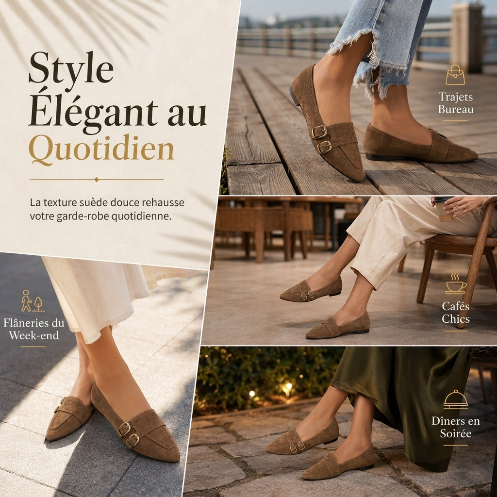 Chaussures plates décontractées à bout pointu pour femmes
