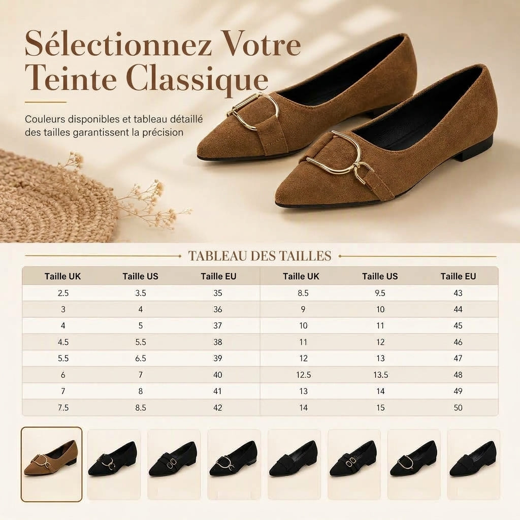 Chaussures plates décontractées à bout pointu pour femmes
