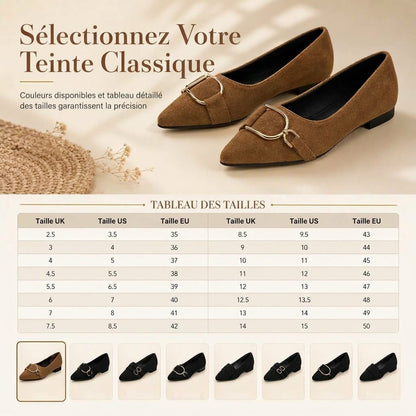 Chaussures plates décontractées à bout pointu pour femmes