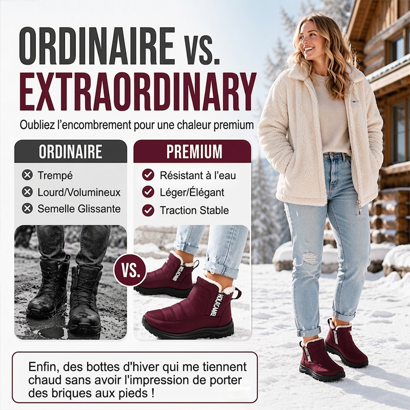 Bottes de neige imperméables et antidérapantes pour femme