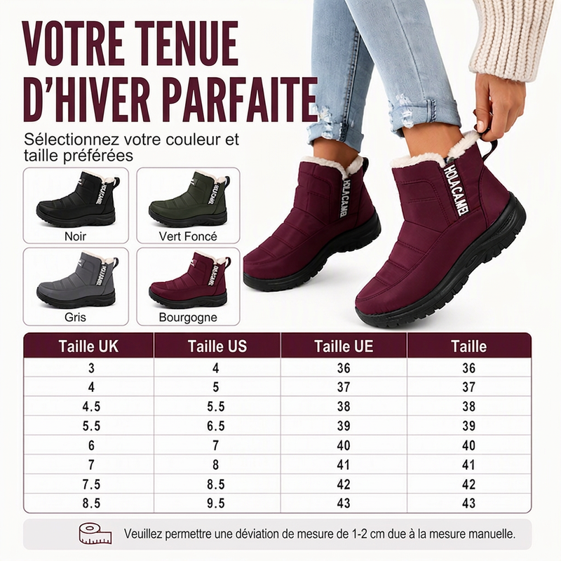 Bottes de neige imperméables et antidérapantes pour femme