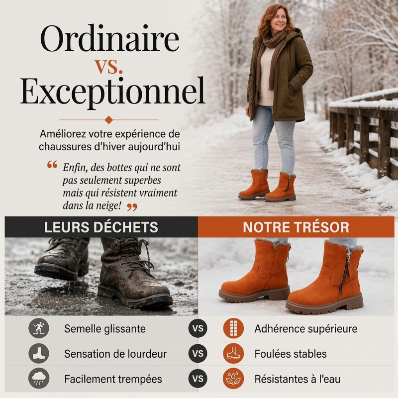 Bottes de neige chaudes d'hiver antidérapantes pour femme