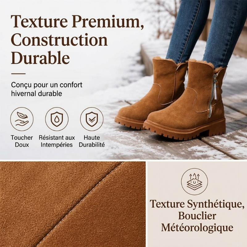 Bottes de neige chaudes d'hiver antidérapantes pour femme