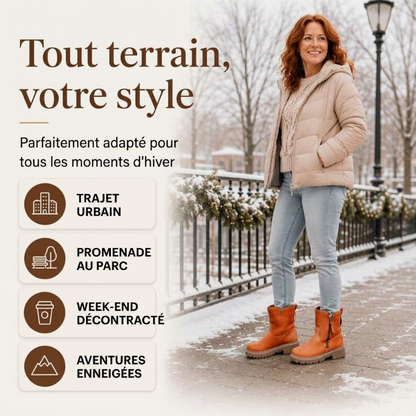 Bottes de neige chaudes d'hiver antidérapantes pour femme