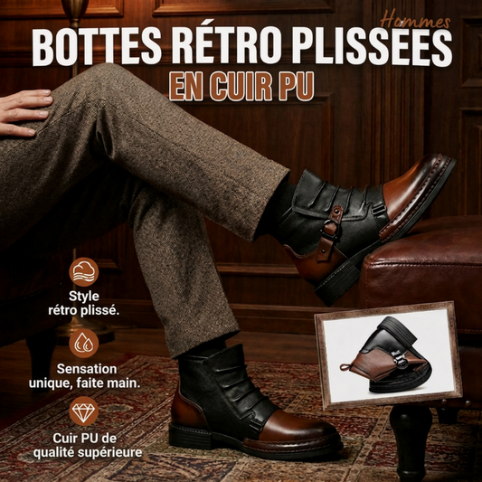 Bottes cheville homme bicolores à fermeture éclair
