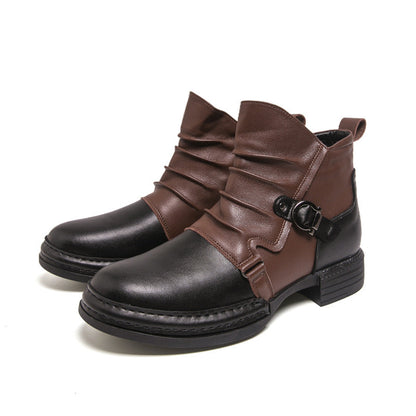 Bottes cheville homme bicolores à fermeture éclair