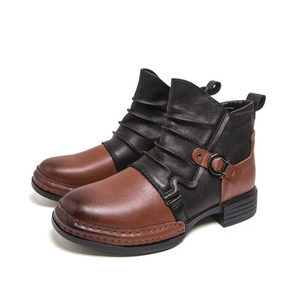 Bottes cheville homme bicolores à fermeture éclair