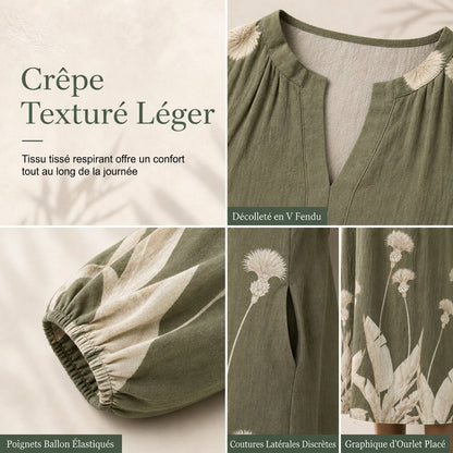 Robe pour femme disponible en marron et vert, tailles S à 5XL